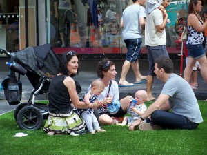 Parents with Babies on Grass