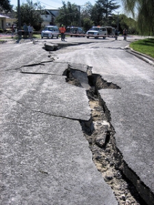 Earthquake-Damaged Street